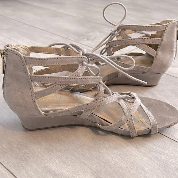 KENNETH COLE Suede Lace-Up Wedge Sandal, Size 7.5 - Picture 2 of 7